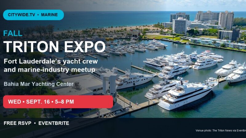 Fall Triton Expo 2026 at Bahia Mar Yachting Center in Fort Lauderdale, September 16 from 5 to 8 p.m.