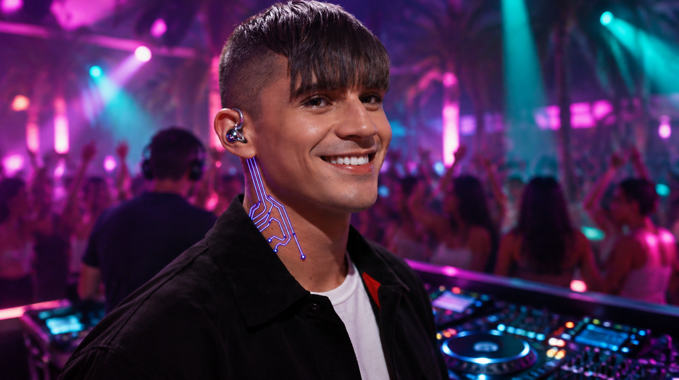 Jett Rivera at a DJ booth in a packed club