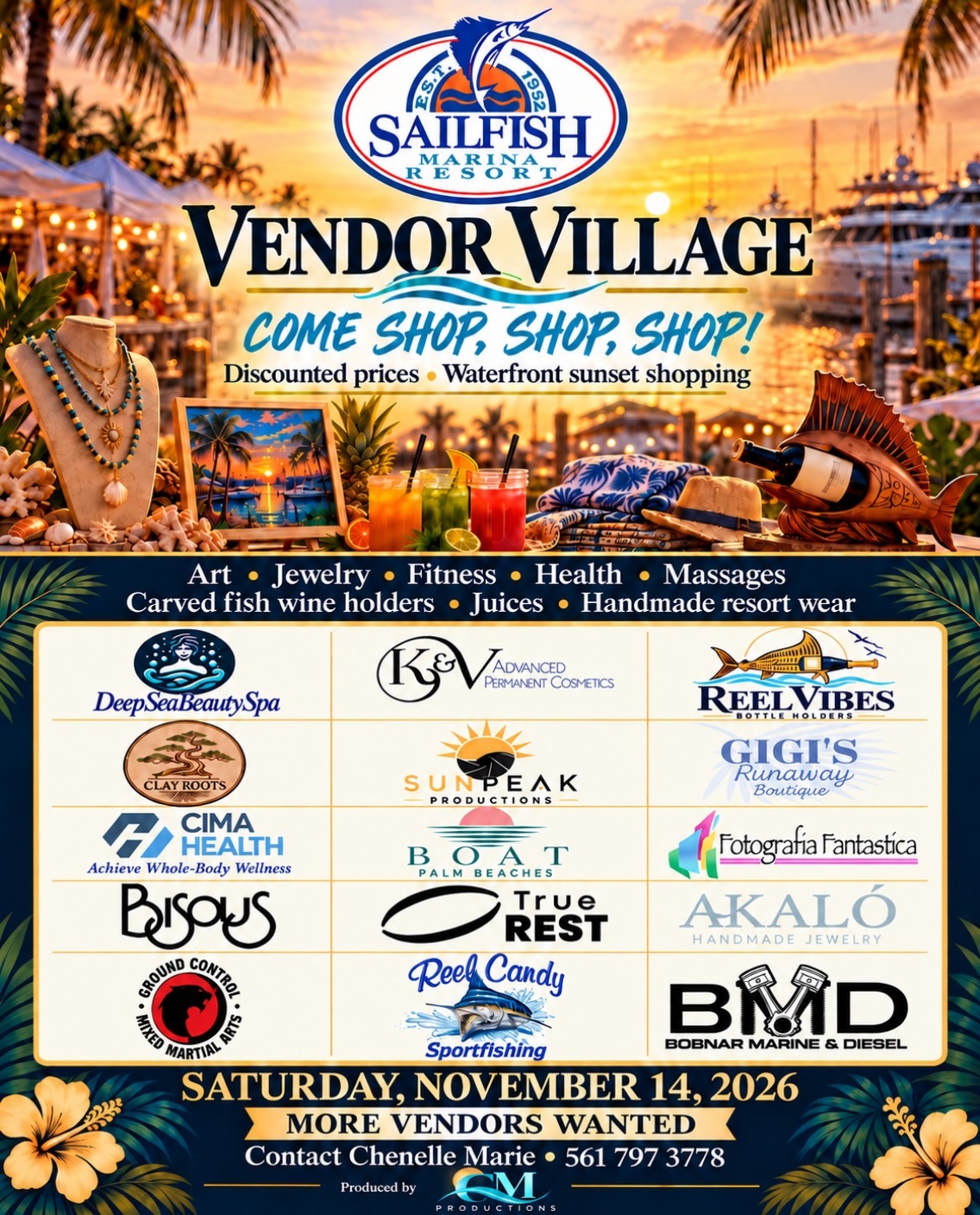 Sailfish Marina Swim Show Vendor Village flyer
